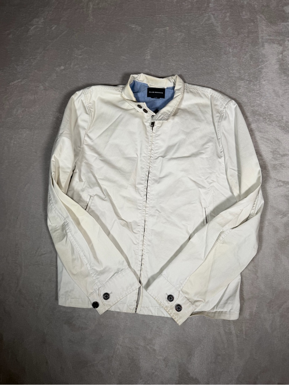 Club Monaco Men's Off-White Lightweight Zip Jacket